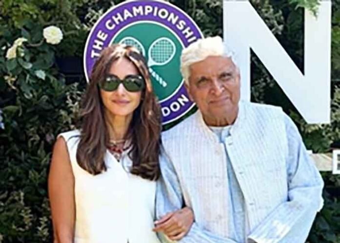 Javed Akhtar with daughter-in-law Shibani Dandekar