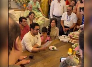 Junaid & Ira Khan clap for dad Aamir Khan as he takes Gauri Spratt as his third ‘lawfully wedded wife’