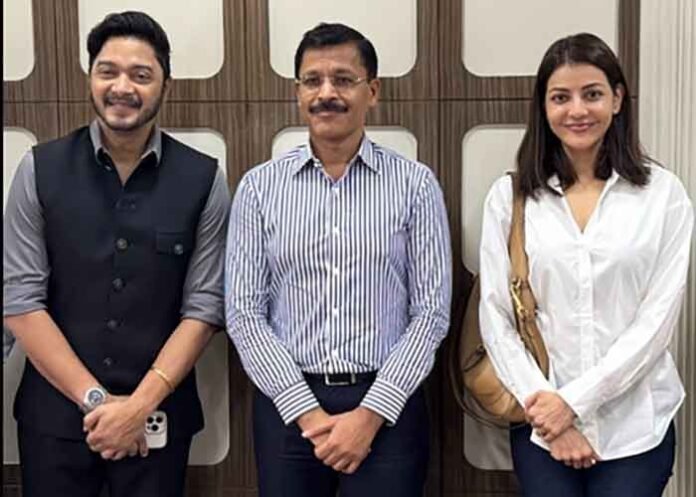 Kajal Aggarwal with food safety officer Tukaram Munde