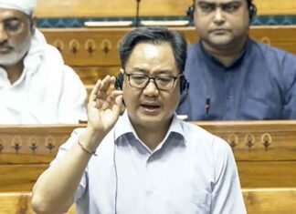 Kiren Rijiju Warns Congress Against Disrupting Parliament, Says Exam Reform Bill Ready Kiren Rijiju in Parliament