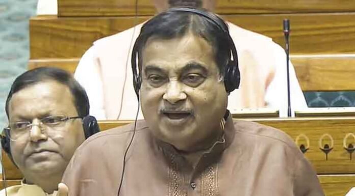 Nitin Gadkari in Parliament