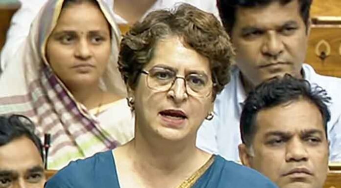 Priyanka Gandhi in Parliament