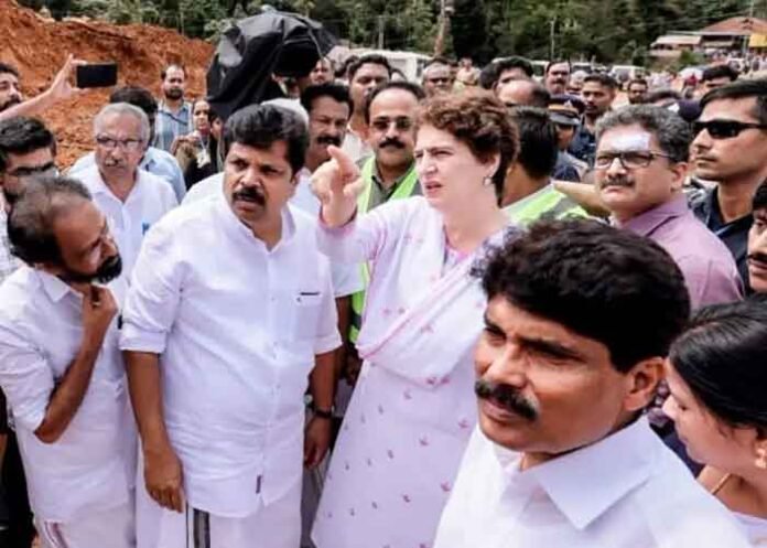 Priyanka Gandhi visits Wayanad landslide site