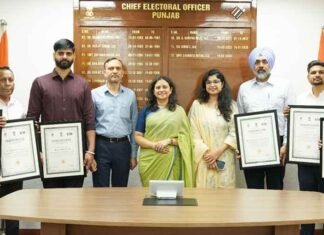 Punjab CEO Mitra honoured EROs