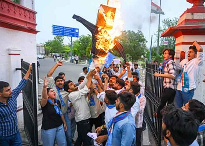 Students protest in Jaipur over alleged NEET paper leak