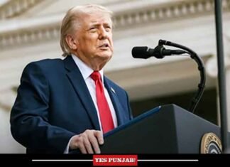 US Donald Trump on mic