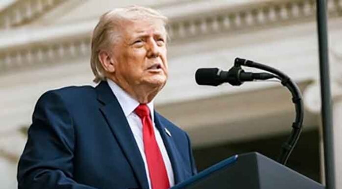 US Donald Trump on mic