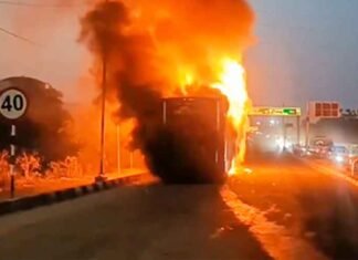 Amarnath Yatra: Rajasthan pilgrims escape unhurt after bus catches fire in J&K’s Ramban bus catches fire