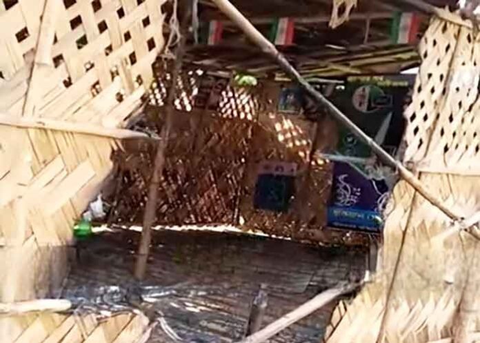 An ISF office ablaze in Bengal Bhangar after ex-MLA Arabul Islam car