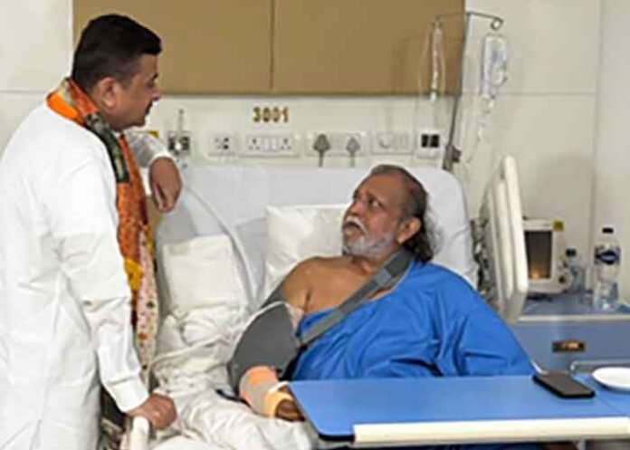 Bengal CM Adhikari visits Mithun Chakraborty