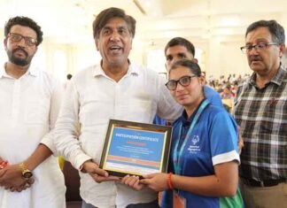 Brahm Shankar Jimpa Felicitates Hoshiarpur Special Athletes Sagar, Amandeep Kaur for International Achievements Brahm Shankar Jimpa felicitated Hoshiarpur athletes