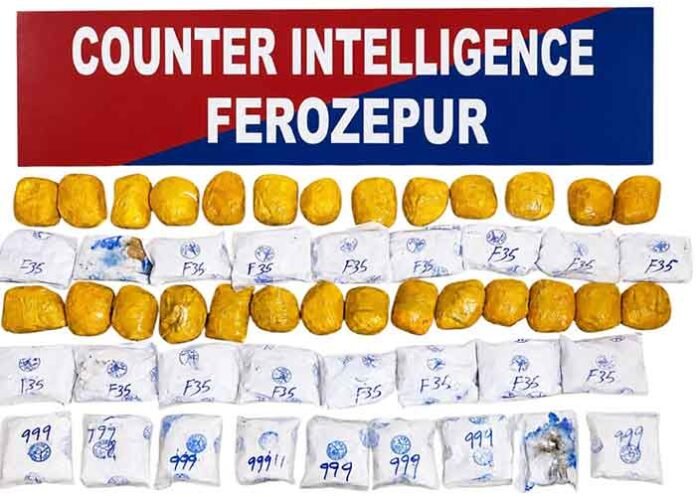 CI Ferozepur and BSF seize 30.2 kg heroin