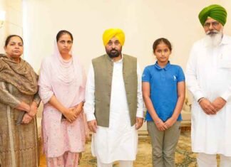 CM Mann meets late kabaddi player Gurjit Singh Toot family