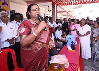 DMDK Seeks All-Party Meet, PM Modi’s Intervention on Cauvery Dispute DMDK MLA Premalatha Vijayakanth DMDK on mic