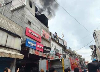 Fire breaks out at electronics showroom in Ferozepur Cantonment, goods worth lakhs gutted Fire breaks out at electronics showroom in Ferozepur Cantonment
