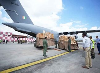 India hands over second consignment of relief material to flood-hit Nepal India hands over consignment relief material via plane