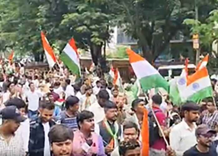 Jharkhand students hold a Tiranga Yatra in Ranchi