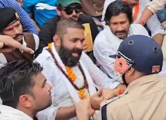 Karni Sena Claims Activist Died After Water Cannon Hit; Police Deny Force Caused Death Mahipal Singh Makrana alleging police action
