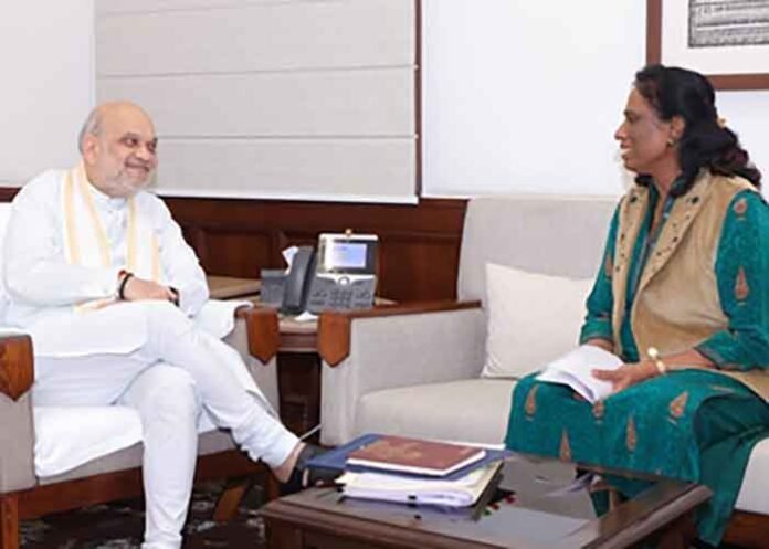 PT Usha with Amit Shah