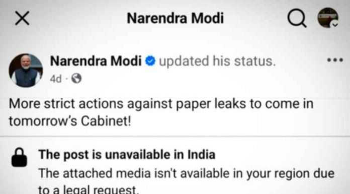 Parliamentary Panel Seeks Explanation from Meta Over Temporary Removal of PM Modi’s Facebook Post