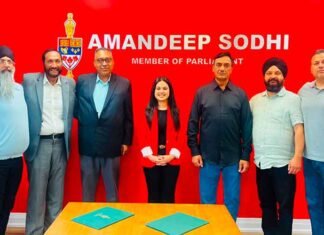 Punjab Congress leaders meet Canadian MP Amandeep Kaur Sodhi, discuss trade and immigration Pawan Dewan and Satvir Singh Palijikki met Canadian MP Amandeep Kaur Sodhi