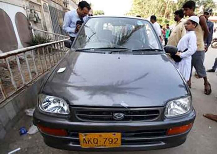 PoK-unrest Pakistan Car