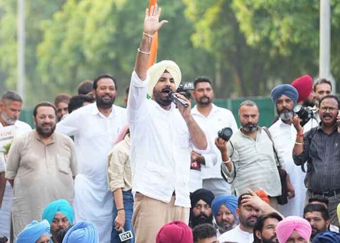 Punjab Congress workers protests and Raja Warring