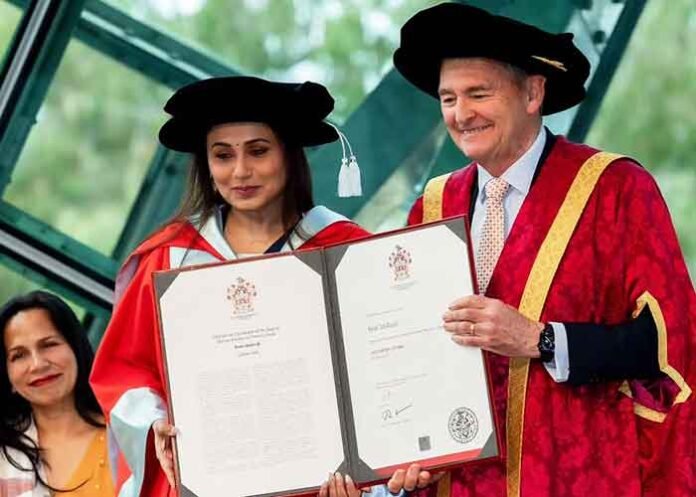 Rani Mukerji received an honorary D.Litt. from La Trobe University