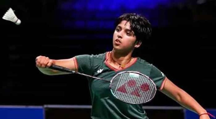 Tanvi Sharma Wins Taipei Open Super 300 Title, Becomes Youngest Champion in Tournament History Tanvi Sharma Playing Badminton