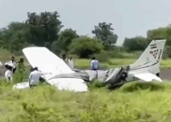 Trainer aircraft crash-lands at Pune Baramati airport