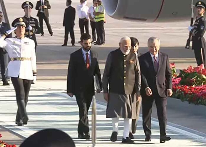 Uzbekistan President Shavkat Mirziyoyev Receives PM Modi