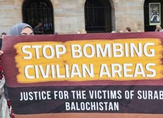 Baloch Group Protests in Netherlands Over Reported Pakistani Airstrikes in Balochistan, Seeks Probe group condemns Pakistani airstrikes in Balochistan Stop Bombing Civilian Areas