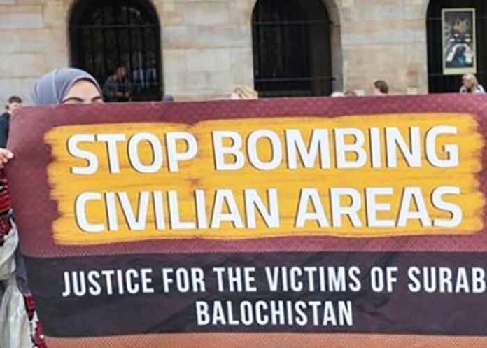 group condemns Pakistani airstrikes in Balochistan Stop Bombing Civilian Areas