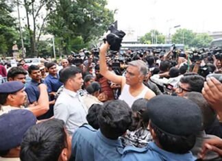 BRS Leaders K.T. Rama Rao, Harish Rao Detained Amid Ruckus at Telangana Assembly Entrance Harish Rao detained