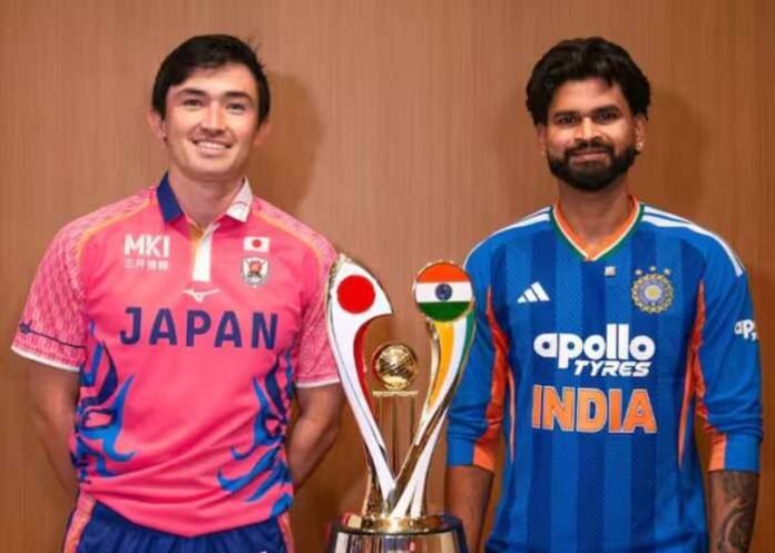 Japan captain Kendel Kadowaki with Shreyas Iyer