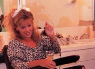 Kylie Minogue Skips AI ‘80s Trend, Shares Real Photo from 1980s Film Set