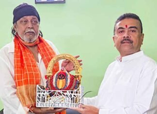 Mithun Chakraborty Named Cultural Advisor to West Bengal Government Mithun Chakraborty with CM Adhikari