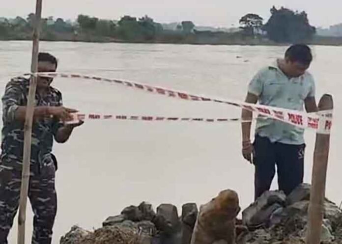 Mortar shell from World War-II recovered from Damodar River bank in Bengal