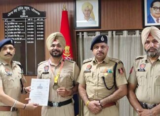 Punjab Jail Warder Prabhjot Singh Wins Gold at National Senior Kickboxing Championship Punjab Jail Warder Prabhjot Singh Wins