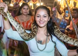 Python Used in Dance During Ganesh Immersion Procession in Hyderabad Rescued Python used for dance during Ganesh immersion in Hyderabad