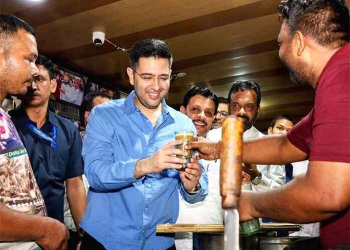 Raghav Chadha at Amritsar Giani Tea Stall