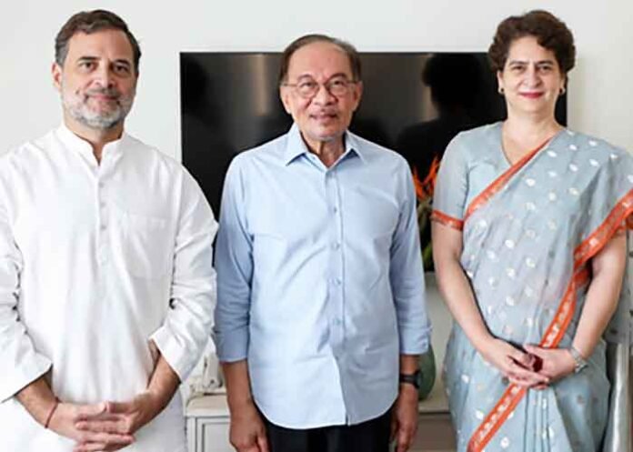 Rahul Priyanka Gandhi Vadra met Malaysian PM Anwar Ibrahim