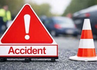 Three burnt alive, two critical after vehicle crashes into pole in Assam’s Nagaon Road Accident Red Sign