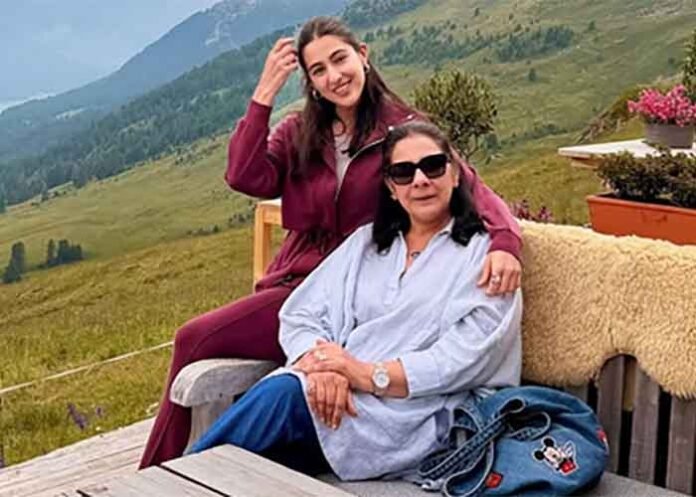 Sara Ali Khan in Switzerland mom Amrita Singh
