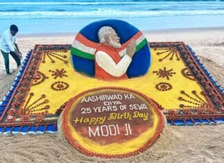Sudarshan Patnaik Creates Sand Art on PM Modi’s Birthday, Highlights Support for Artists Sudarshan Patnaik creates sand art on PM Modi birthday