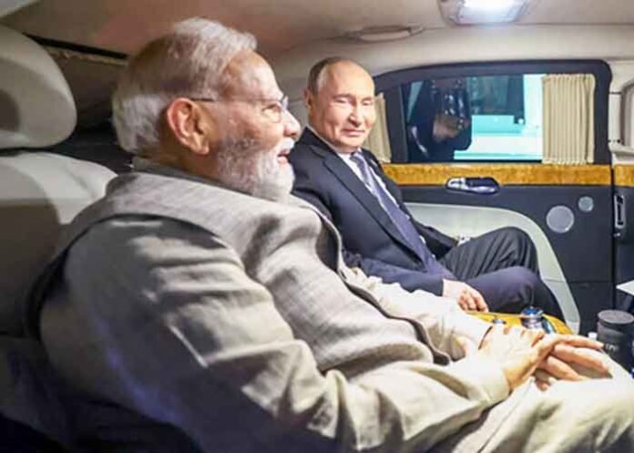 Vladimir Putin in PM Modi Car