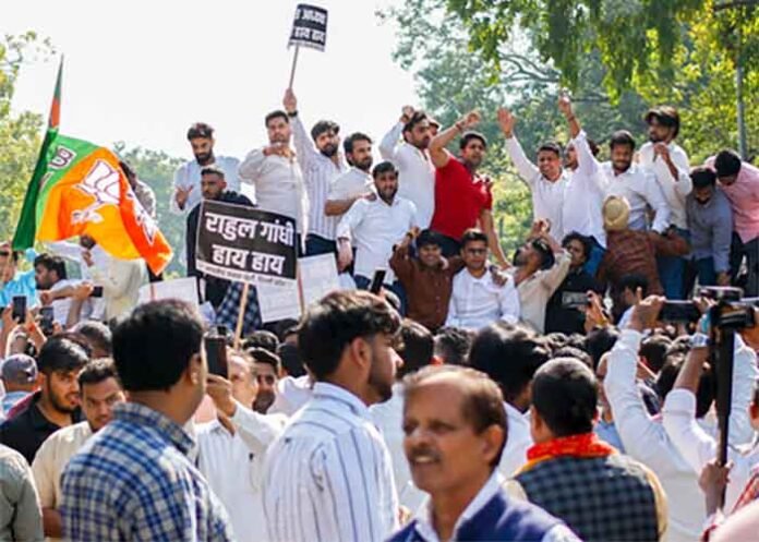 BJP holds nationwide protests over Kharge