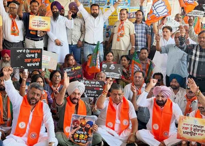 BJP stages protests over Parvinder Singh Jhota murder