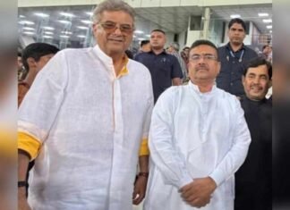 Boney Kapoor attends historic India-Brazil football clash in Kolkata with Arjun, Manoj Tiwari