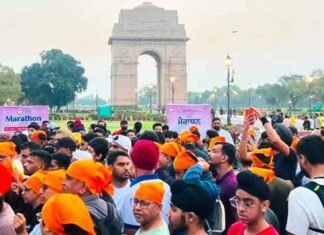 Youthful Enthusiasm at Guru Tegh Bahadur Sahib Ji Martyrdom Marathon Organised in Delhi by DSGMC DSGMC Martyrdom Marathon Draws in Delhi